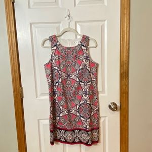 London Times Women’s Cotton Sateen Preppy Shift Dress